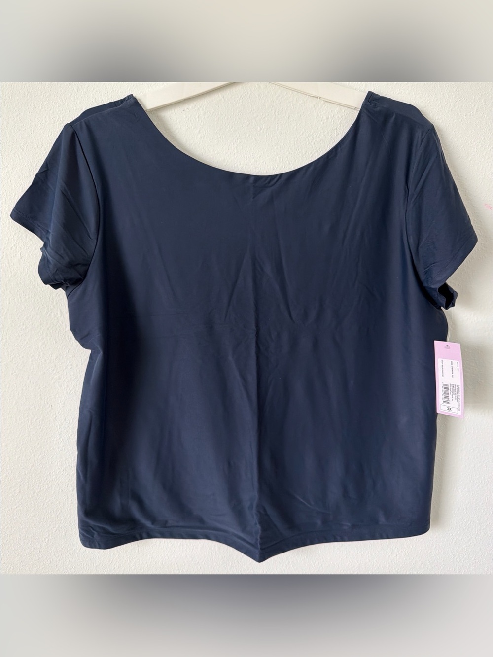 Women’s Navy Short Sleeve Scoop Neck Top